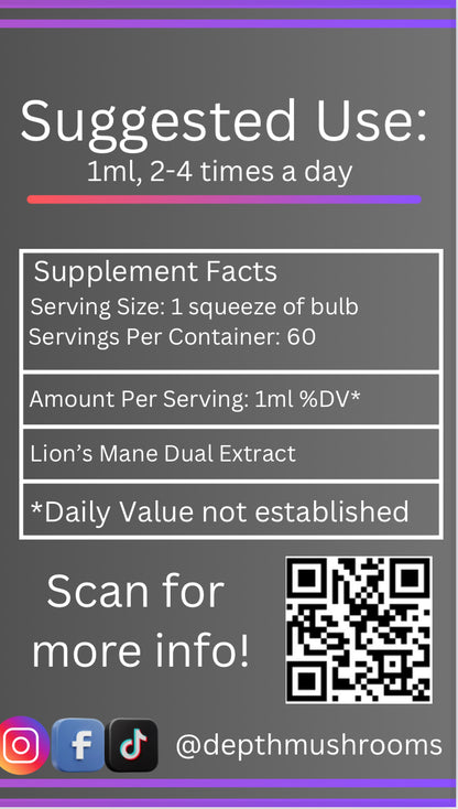 Lion’s Mane Dual Extract Tincture(1 pack)